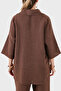 Relaxed Fit Button Detailed Classic Collar Linen Blouse Bluz 6617609 - 3