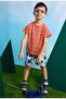Boy's Jacquard Short Sleeve T-Shirt 2-10 Years Old Tile - 2