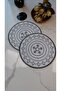 Silver Embroidered Linen Cocktail Presentation Napkins, Pack of 2 |   Authentic Mandala Series Mira