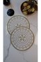Gold Embroidered Linen Cocktail Presentation Napkins Set of 2 |   Authentic Mandala Series Mira