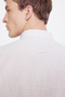 Men's Beige Slim Fit Narrow Cut Button Collar Dobby Shirt - 6