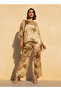 High Waist Floral Print Wide Leg Pants - 3