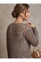Women's Lace Detailed Openwork Knitted Cardigan - Elegant Embroidered Long Sleeve Bohemian Jacket - 3