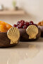 4-Piece Oyster Acacia Look Snack Presentation Bowl - Decorative Presentation Bowl 8.5 cm - 5