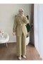 Women's Modern Cut Parachute Fabric Double Hijab Set with Button Detail and Belt