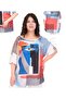 Plus Size Crew Neck Stone Printed Loose Sleeve Low-Cut Detailed Short Sleeve Women's Blouse - 6