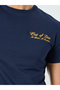 Men Navy Blue Embroidered T-Shirt - 3