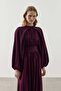 Loose Fit Smocked Dress in Plum - 3