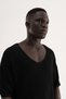 Men's V-Neck Knitwear T-Shirt Black - 4