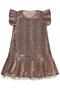 Volan Sleeve Sequined Dress for 6-9 Years - Powder