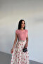 Crew Neck Skirt Chiffon Polka Dot Dress - 4
