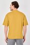 Men Crew Neck Short Sleeve Embroidered T-Shirt, Mustard - 3