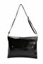 Waterproof Patent Leather Laptop Bag 15-17 Inch Compatible Stylish Black Briefcase with Shoulder Strap - 8