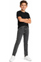 Boy's Smoked Color Jeans with Pockets, Zipper Closure and Elastic Waist Adjustment - 4
