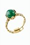 ILKESHOP خاتم أصلي من الحجر الطبيعي المستدير - (234216) عقيق أخضر - 2