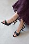 Diana Women's Heeled Leather Sandals Black