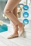 Beige Light Belted Narrow Fit Women's Ballerina Shoes 666160 Z