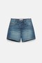 Orta bel denim bermuda şort - 8
