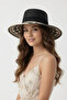 Luxury Black Ethnic Patterned Straw Women's Hat |   Special Day Boater Model Gift - 5