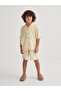 طقم شورت كتان مطرز من بيهابيبي لعمر 2-7 سنوات باللون الأصفر