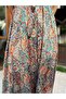 Green Multicolor Ethnic Patterned Strappy Long Dress - 4