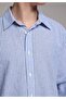 Regular Fit Shirt Neck Striped Men's Blue Long Sleeve Shirt - 4