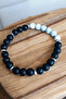 Patterned Turquoise Stone Matte Onyx Stone Men's and Women's Bracelet - 5