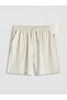 Elastic Waist Linen Look Women's Shorts (S6)