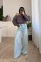 Trend Special Design Wide Leg Star Embossed Pocket Detail Jean Laser Detail Pants-Trending Special Design Wide Leg Star Embossed Pocket Detail Jean Laser Detail Pants