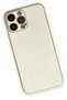 Ilkeshop New iPhone 13 Pro Case Coco Carbon Silicone (144456) - White - 2
