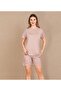 Leaf Patterned Shorts Pajama Set