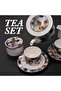 B&S Porcelain Round Dinnerware Set | 97PCS Ceramic Tableware with Floral Design (Emaan) - 2