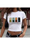 Women's One Day at a Time Printed Baby Tee Crop T-Shirt - 3