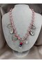 Pink Pearl Look Heart and Stone Detailed Women's Necklace Stylish Design Statement Necklace