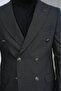 Slim Fit Men's Pointed Collar Striped Double Breasted Suit - 3