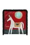 Crowned White Horse Motif Fringed Cushion Cover - Vintage Cover with Black Tassels - 2