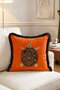 Patterned Shell Turtle Motif Fringed Throw Pillow Cover - Bohemian Cover with Black Tassels - 3