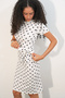 Women's Bow Detailed Polka Dot Dress 2617 - White - 3