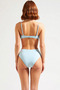 Women's Bikini Set Strapless Cutout Thin Straps High Waist Hipster Bottom Without Underwire Knitted Glitter Fabric - 5