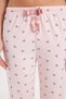 Women's regular fit classic cut viscose elastic waist bow detailed printed pink pajama bottoms - 6