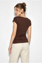 Women's White Coffee Degaje Collar Side Gathered Detailed Lycra Double Blouse 6157 60286227 - 8