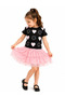 Girl's Black and Pink 2-Piece Heart Tulle Lined Skirt Top and Bottom Set - 2