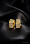 Xuping Sparkling Stone Embellished Square Design Steel Earrings - 2