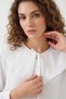 Women's Baby Collar Long Sleeve Viscose White Tunic - 2