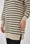 Women's Crew Neck Striped Viscose Black Hijab Tunic - 3
