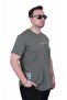 Big Size Men's Zero Collar T-Shirt New Adventures 26129 Haki