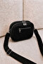 Women's Black Multi-Compartment Cross Shoulder Bag with Adjustable Strap Daily Use Zipper Bag - 2