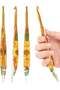 3-Piece Crochet Set – Crochet Set with Transparent Floral Handles - Colorful Metal Tips with Decorative Handles - 5.0mm, 5.5mm, 6.0mm - 4
