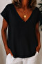 New Season Women's Short Sleeve V-Neck Blouse - 3