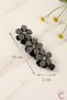 Black Silver Zircon Stone Women's Floral Banana Hair Clip 10cm - Elegant Gift Clip-On Hairpin - 3